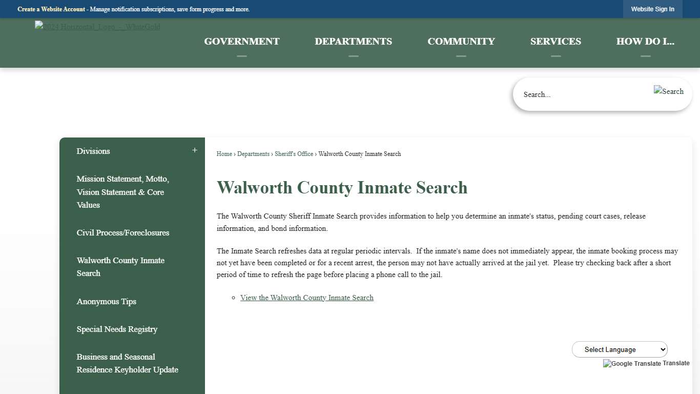 Walworth County Inmate Search | Walworth County, WI